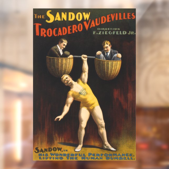 The Sandow Eugen Sandow Vaudeville Weightlifter  Window Cling (Sheet 2)