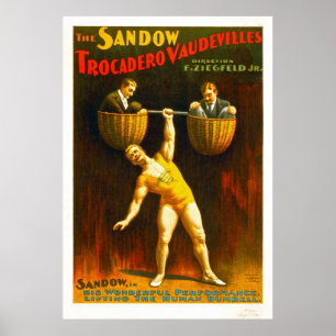 The Sandow Trocadero Vaudevilles Poster