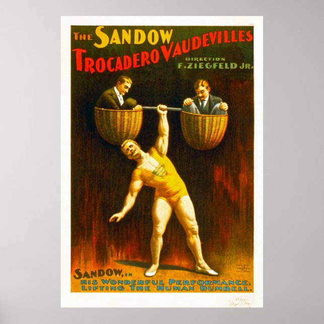 The Sandow Trocadero Vaudevilles Poster (Front)