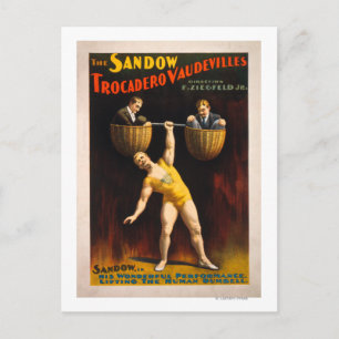 The Sandow Trocadero Vaudevilles Weightlifting Postcard