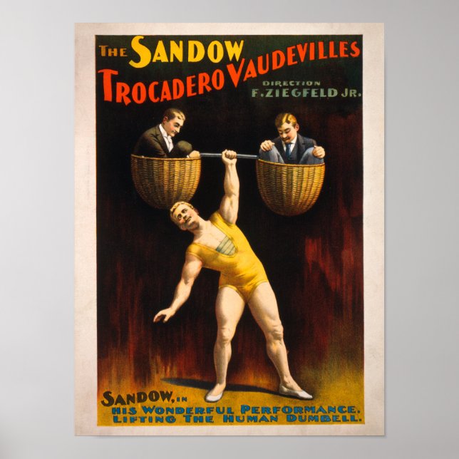 The Sandow Trocadero Vaudevilles Weightlifting Poster (Front)