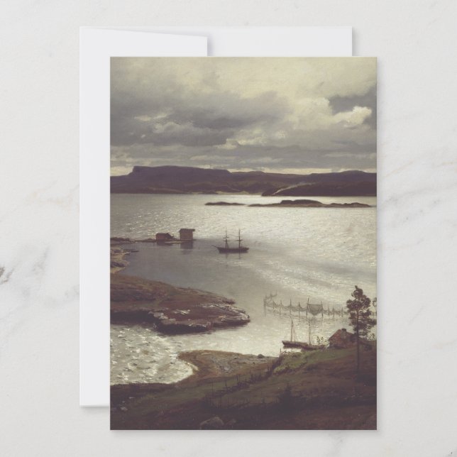 The Sandvik Fiord by Hans Gude Invitation (Front)