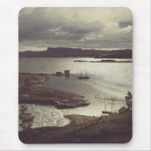 The Sandvik Fiord by Hans Gude Mouse Mat