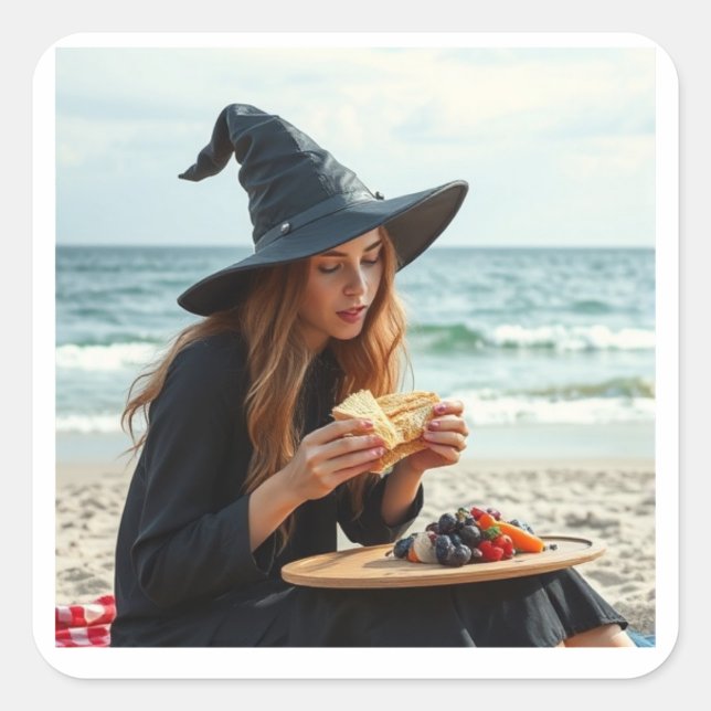 The “sandWITCH” Square Sticker (Front)