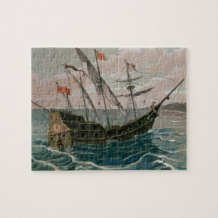 The Santa Maria Approaching the Coast of the New W Jigsaw Puzzle
