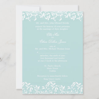The Sarah Jane blue and white wedding invitation