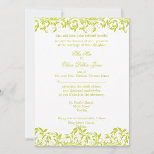 The Sarah Jane Lime and white wedding invitation