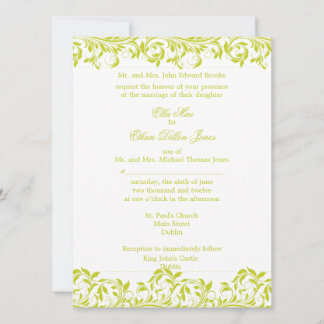 The Sarah Jane Lime and white wedding invitation