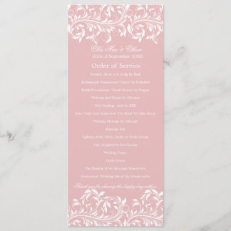 The Sarah Jane Pink & white Order of Service Programme