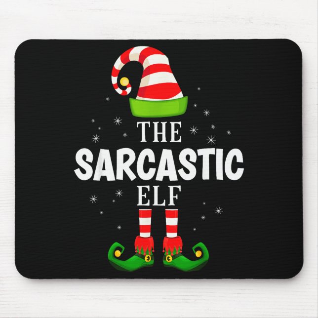 The Sarcastic Elf Christmas Pjs Matching Pajama  Mouse Mat (Front)