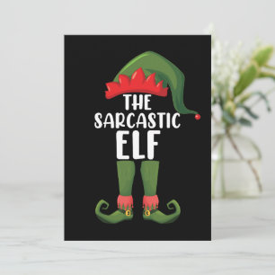 The Sarcastic Elf Family Matching Group Christmas Invitation