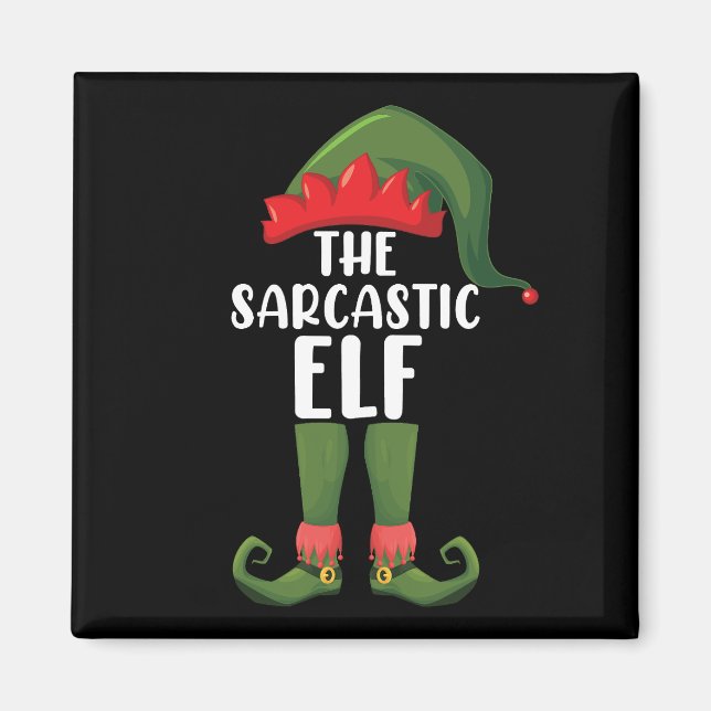 The Sarcastic Elf Family Matching Group Christmas  Magnet (Front)