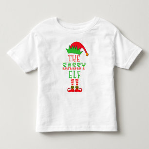 The Sassy Elf Christmas Family Matching Pajama Toddler T-Shirt