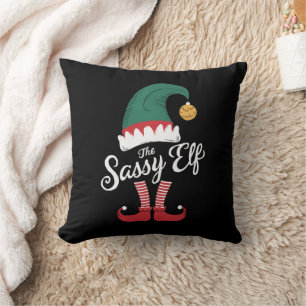 The Sassy Elf Family Matching Funny Christmas Cushion