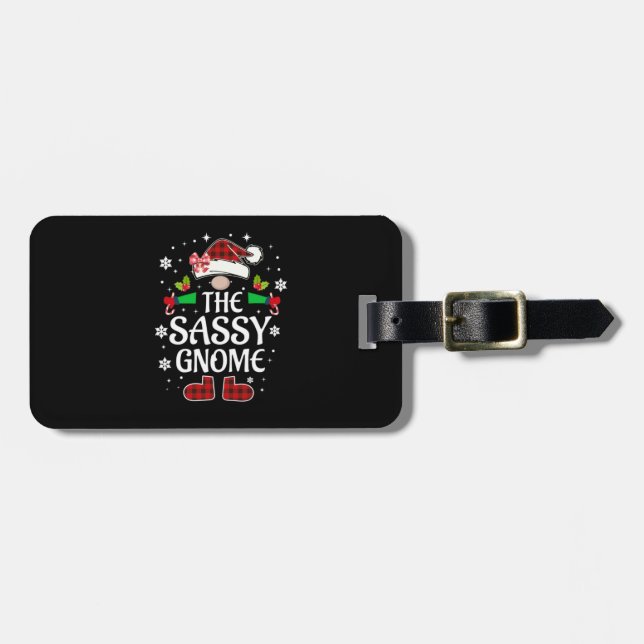 the sassy gnome luggage tag (Front Horizontal)