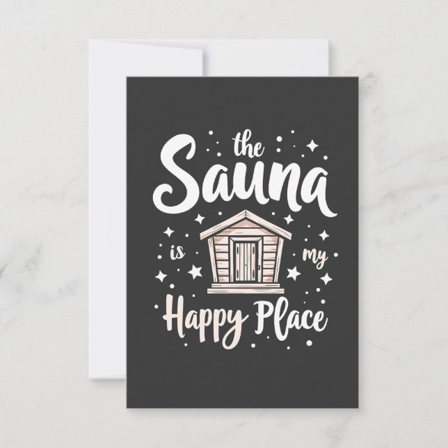 The Sauna is My Happy Place  Thank You Card (Front)