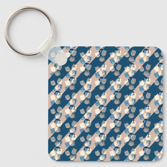The Sbuirrels Background Pattern Key Ring (Front)