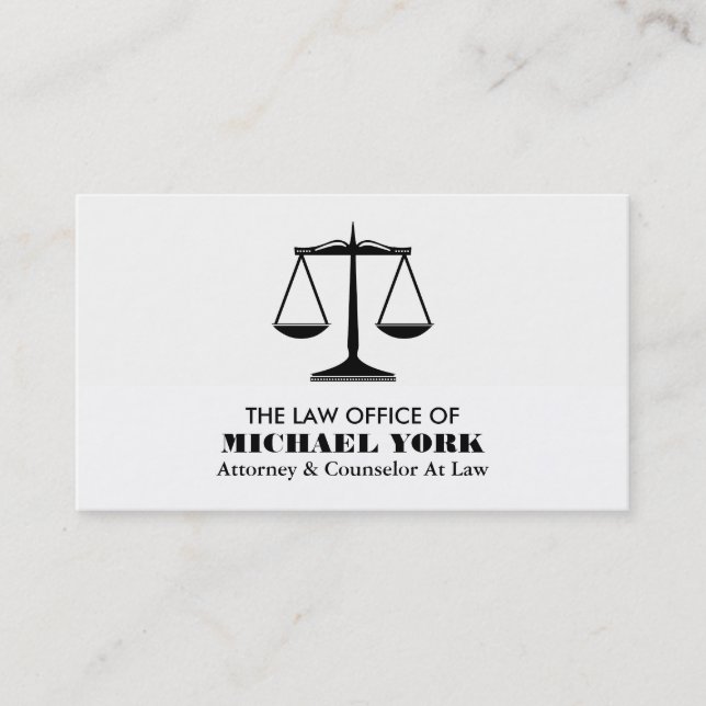 The Scales of Justice, Legal Professional Business Card (Front)