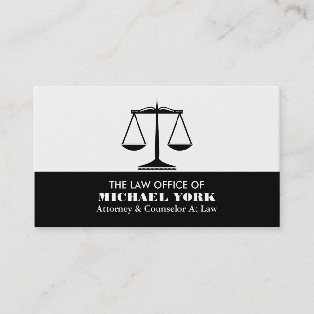 The Scales of Justice, Legal Professional Business Card (Front)
