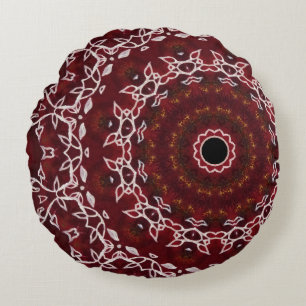 The Scarlet Labyrinth Round Cushion
