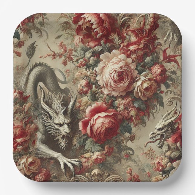 The Scarlet Thicket – Gothic Mythic Design Paper Plate (Front)