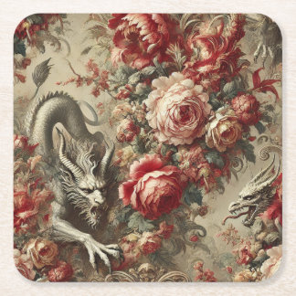 The Scarlet Thicket – Gothic Mythic Design Square Paper Coaster