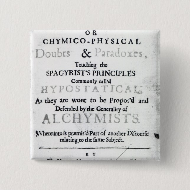 'The Sceptical Chymist' 15 Cm Square Badge (Front)