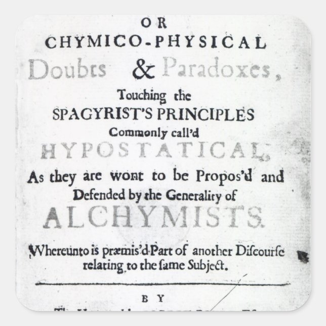 'The Sceptical Chymist' Square Sticker (Front)