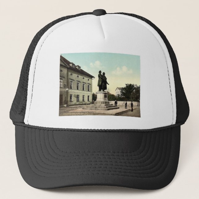 The Schiller and Goethe Monument, Weimar, Thuringi Trucker Hat (Front)