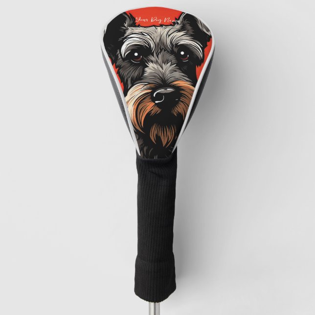 The Schnauzer Dog, Red and Black 001 - Ulises Dall Golf Head Cover (Front)