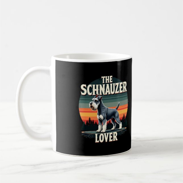 The Schnauzer Lover - Retro Dog Design  Coffee Mug (Left)