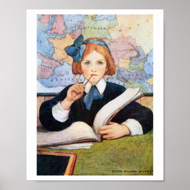 The Scholar, Jessie Willcox Smith Poster (Front)
