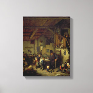 The School Master, c.1662 (oil on panel) Canvas Print