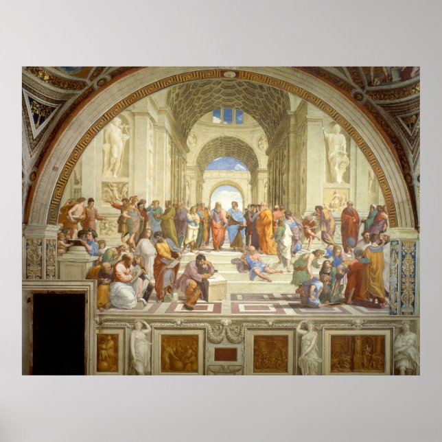 The School of Athens Fresco by Raffaello Sanzio Poster (Front)