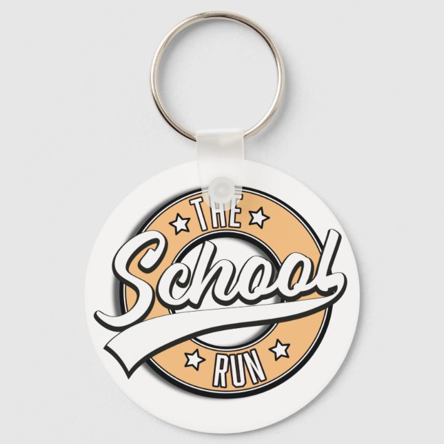 The School Run retro logo Key Ring (Front)
