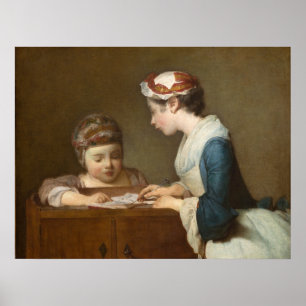 The Schoolmistress - Jean-Siméon Chardin Fine Art Poster