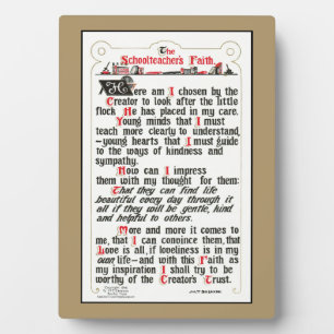 The Schoolteacher's Faith Plaque