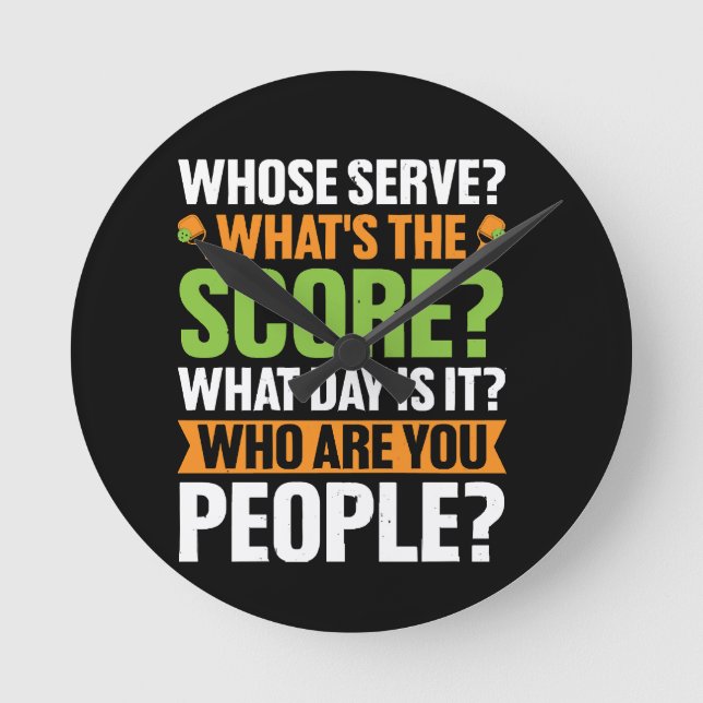  The Score Pickleball Lover Round Clock (Front)
