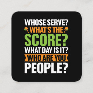 The Score Pickleball Lover Square Business Card