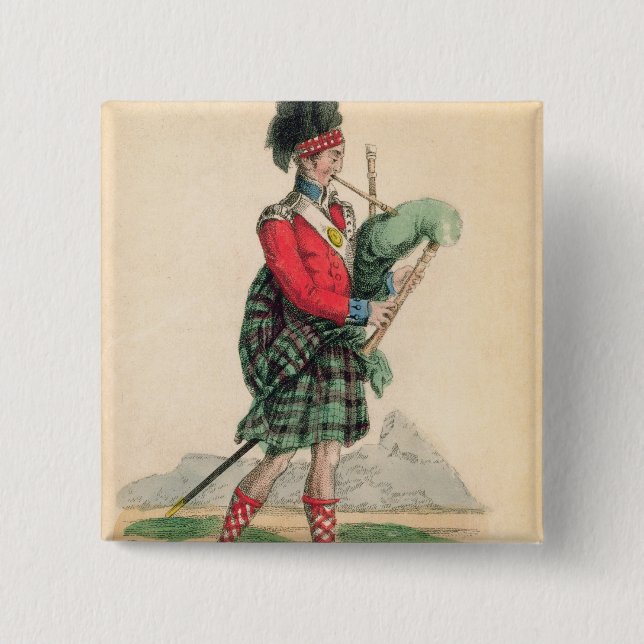 The Scotch Piper 15 Cm Square Badge (Front)