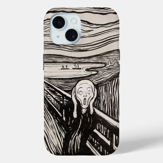 The Scream (1895) Edvard Munch Woodcut Fine Art Case-Mate iPhone Case (Back)
