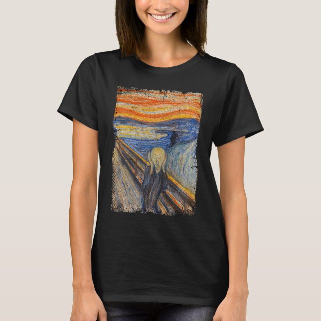 The Scream By Edvard Artist Munch Famous Painting T-Shirt (Front)