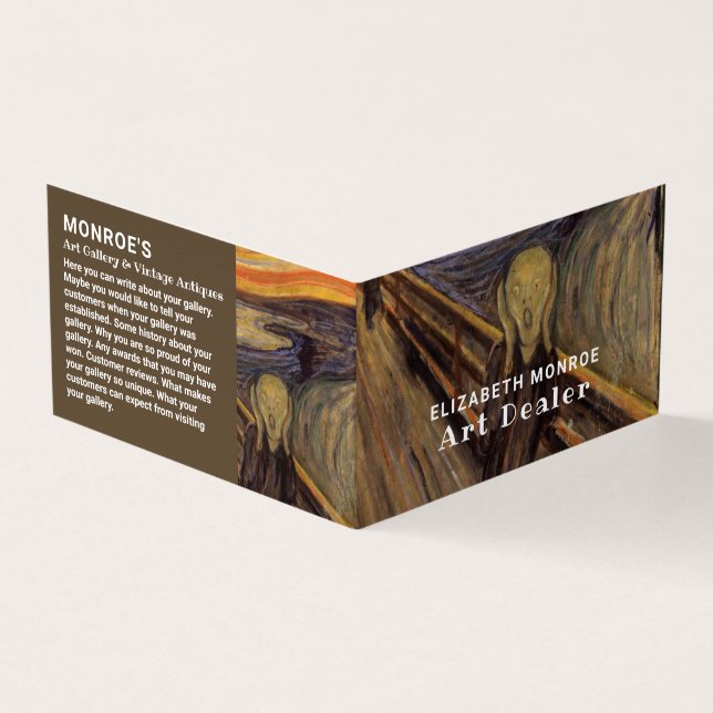 The Scream By Edvard Munch, Art Dealer, Detailed Business Card (Outside)