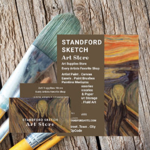 The Scream By Edvard Munch, Art Supplies Store Business Card