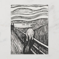 The Scream by Edvard Munch Black and White