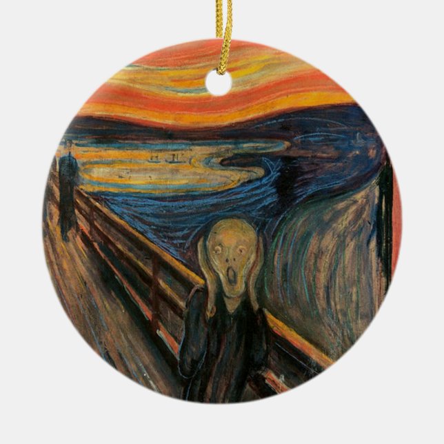 The Scream by Edvard Munch Ceramic Tree Decoration (Front)