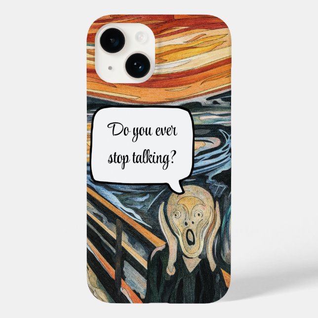 The Scream by Edvard Munch Funny Speech Bubble Case-Mate iPhone Case (Back)