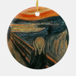 The scream by Edvard Munch,symbolist painter Ceramic Tree Decoration