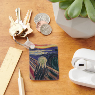 The Scream by Edvard Munch, Vintage Expressionism Key Ring