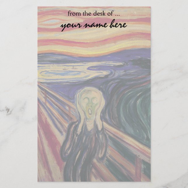 The Scream by Edvard Munch, Vintage Expressionism Stationery (Front)